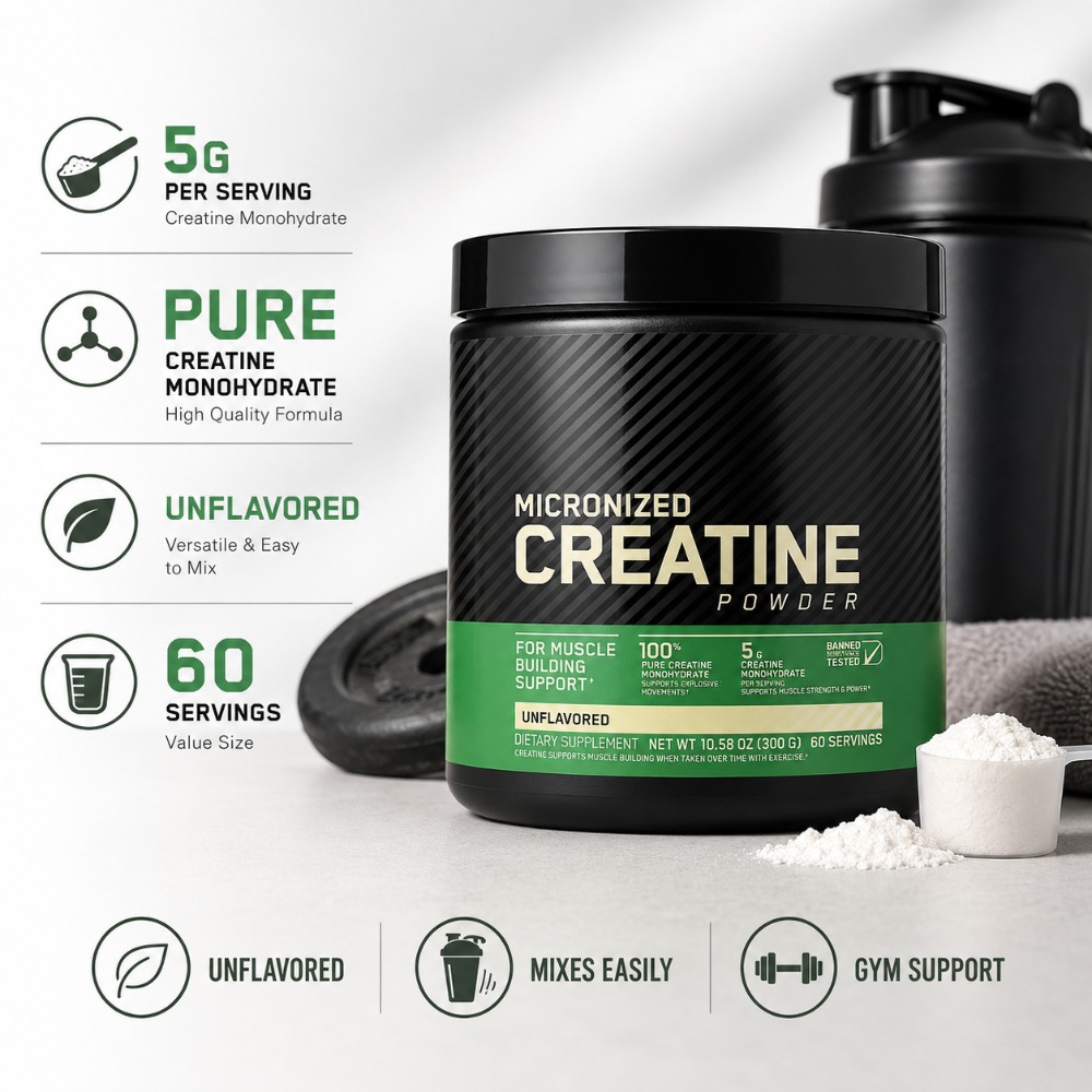 Nutrition In Fitness - Micronized Creatine Powder 300g Unflavored Creatine