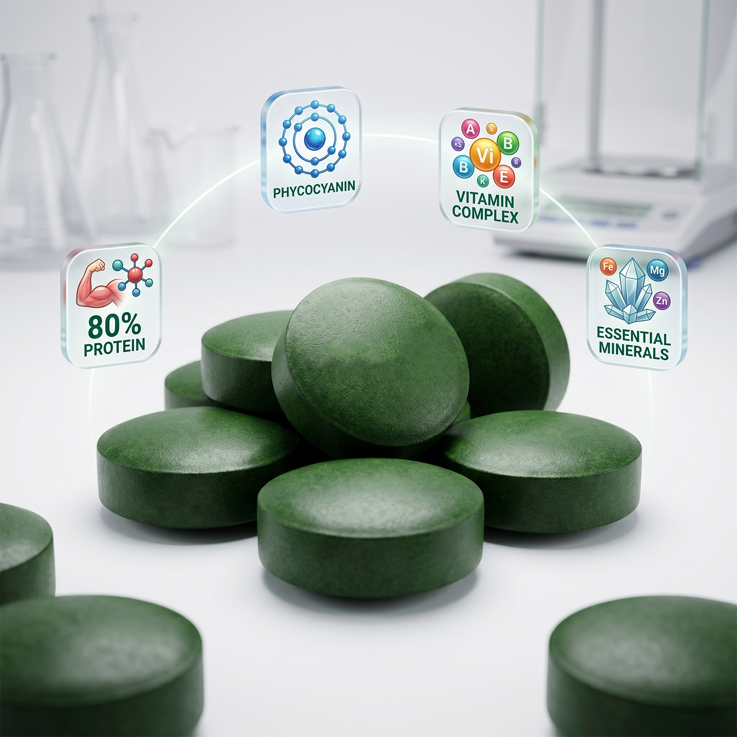 1250pcs High Purity Spirulina  – Spirulina Tablet Organic Bewertung und Preis