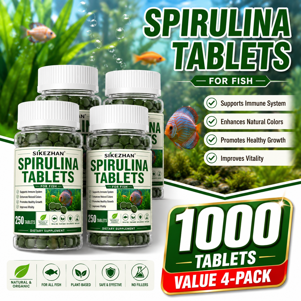 1000pcs High Purity Spirulina  – Spirulina Tablet Organic Bewertung und Preis